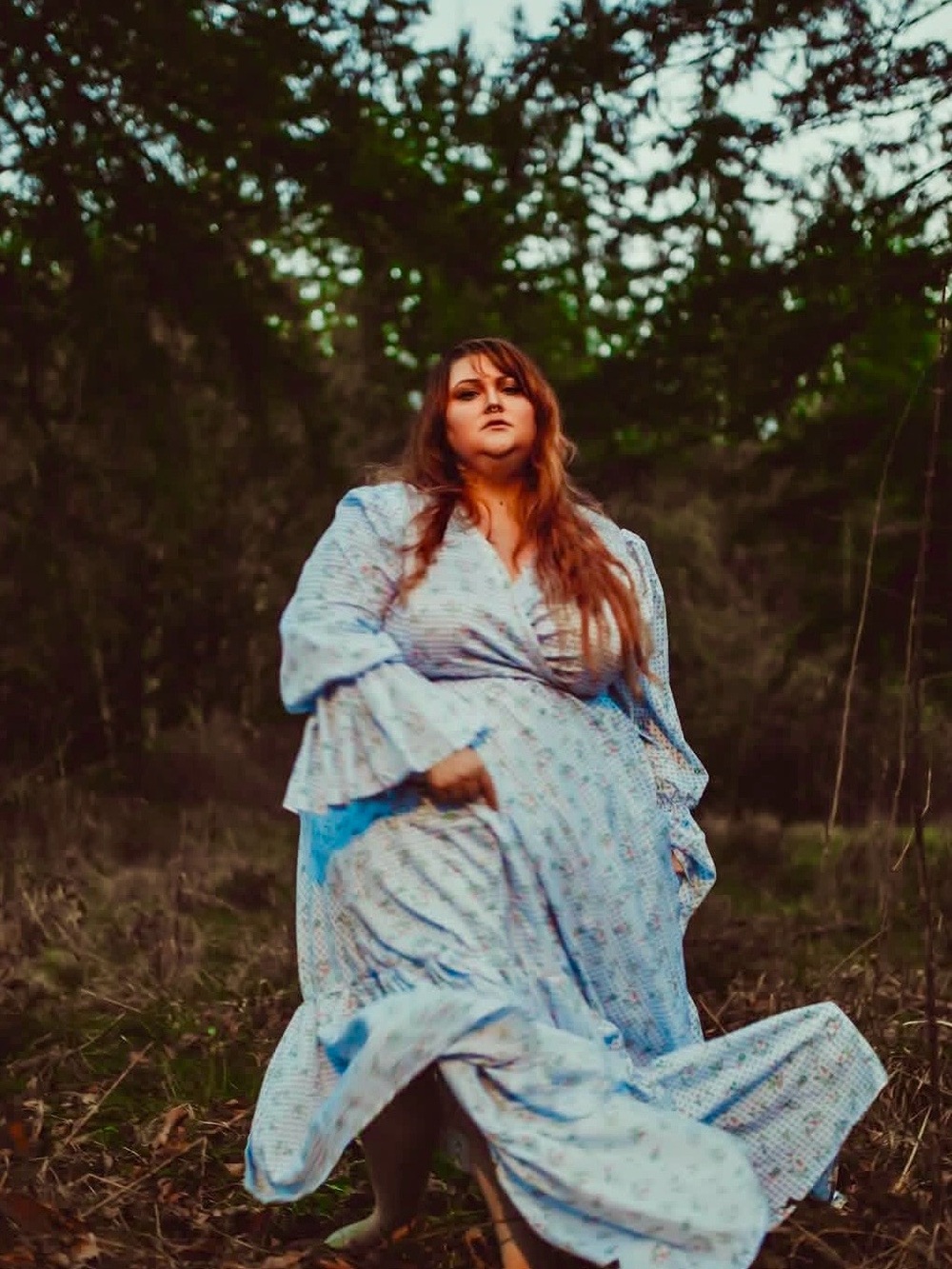 Plus Size Romantic Wrap Dress